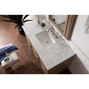 James Martin 620-V48-WW-3CAR Portland 48 Inch Single Vanity in Whitewashed Walnut with 3 cm Carrara Marble Top