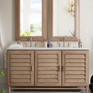 James Martin 620-V60D-WW Portland 60 Inch Double Vanity in Whitewashed Walnut