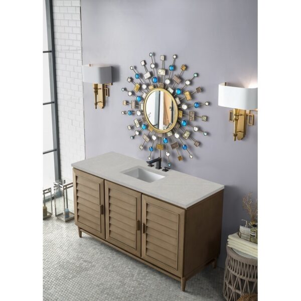 James Martin 620-V60S-WW-3ESR Portland 60 Inch Single Vanity Whitewashed Walnut with 3 CM Eternal Serena Quartz Top