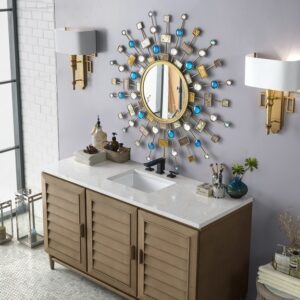 James Martin 620-V72-WW-3CAR Portland 72 Inch Double Vanity in Whitewashed Walnut with 3 cm Carrara Marble Top