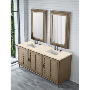 James Martin 620-V72-WW-3EMR Portland 72 Inch Double Vanity Whitewashed Walnut with 3 CM Eternal Marfil Quartz Top