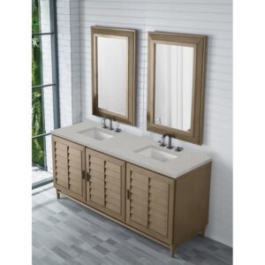 James Martin 620-V72-WW-3ESR Portland 72 Inch Double Vanity Whitewashed Walnut with 3 CM Eternal Serena Quartz Top