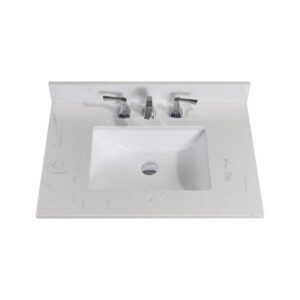 Altair 62031-CTP-JW Frosinone 31 Inch Single Bathroom Vanity Top in Jazz White with Ceramic Rectangle Undermount Sink