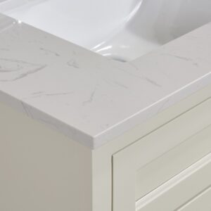 Altair 62031-CTP-JW Frosinone 31 Inch Single Bathroom Vanity Top in Jazz White with Ceramic Rectangle Undermount Sink