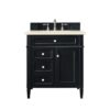 James Martin 650-V30-BKO-3EMR Brittany 30 Inch Single Vanity in Black Onyx with 3 CM Eternal Marfil Quartz Top