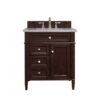 James Martin 650-V30-BNM-3ESR Brittany 30 Inch Single Vanity in Burnished Mahogany with 3 CM Eternal Serena Quartz Top