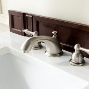 James Martin 650-V30-BNM-3AF Brittany 30 Inch Single Vanity in Burnished Mahogany with 3 cm Arctic Fall Solid Surface Top