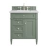 James Martin 650-V30-SC-3AF Brittany 30 Inch Smokey Celadon Single Sink Vanity with 3 cm Arctic Fall Top