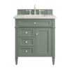 James Martin 650-V30-SC-3EJP Brittany 30 Inch Smokey Celadon Single Sink Vanity with 3 cm Eternal Jasmine Pearl Top