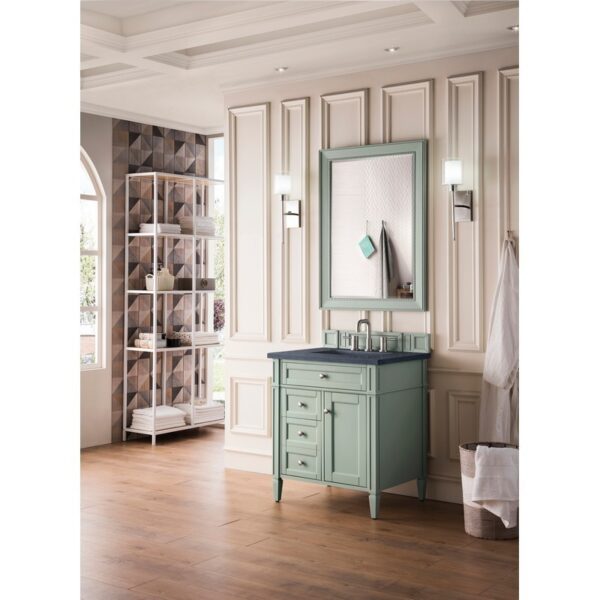 James Martin 650-V30-SGR-3CSP Brittany 30 Inch Single Vanity in Sage Green with 3 CM Charcoal Soapstone Quartz Top