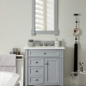 James Martin 650-V30-UGR-3AF Brittany 30 Inch Single Vanity in Urban Gray with 3 cm Arctic Fall Solid Surface Top