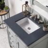 James Martin 650-V30-UGR-3CSP Brittany 30 Inch Single Vanity in Urban Gray with 3 cm Charcoal Soapstone Quartz Top with Sink