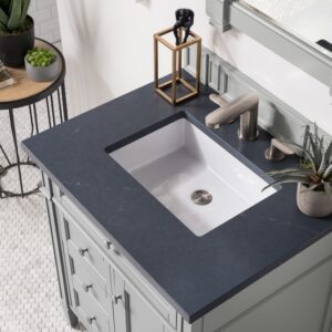 James Martin 650-V30-UGR-3CSP Brittany 30 Inch Single Vanity in Urban Gray with 3 cm Charcoal Soapstone Quartz Top with Sink