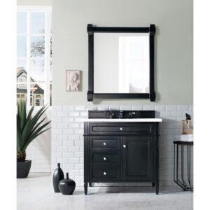 James Martin 650-V36-3WZ Brittany 36 Inch Single Vanity with 3cm White Zeus Quartz Top