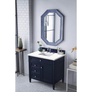 James Martin 650-V36-3WZ Brittany 36 Inch Single Vanity with 3cm White Zeus Quartz Top