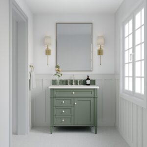 James Martin 650-V36-3WZ Brittany 36 Inch Single Vanity with 3cm White Zeus Quartz Top