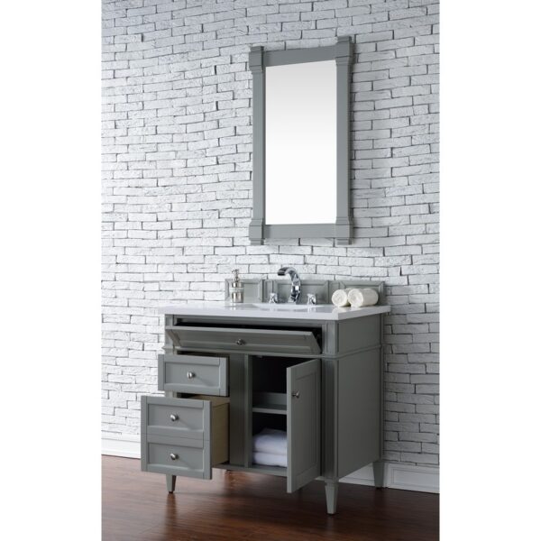 James Martin 650-V36-3WZ Brittany 36 Inch Single Vanity with 3cm White Zeus Quartz Top