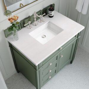 James Martin 650-V36-3WZ Brittany 36 Inch Single Vanity with 3cm White Zeus Quartz Top