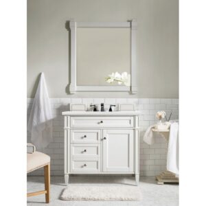 James Martin 650-V36-3WZ Brittany 36 Inch Single Vanity with 3cm White Zeus Quartz Top