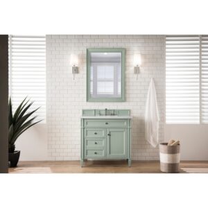 James Martin 650-V36-3WZ Brittany 36 Inch Single Vanity with 3cm White Zeus Quartz Top