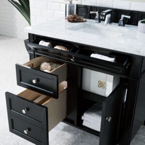 James Martin 650-V36-BKO-3AF Brittany 36 Inch Black Onyx Single Vanity with 3 cm Arctic Fall Solid Surface Top