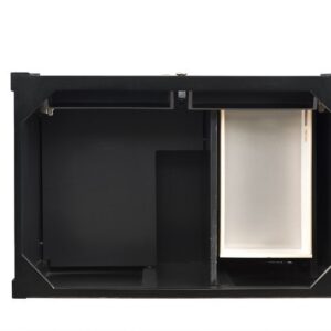 James Martin 650-V36-BKO-3GEX Brittany 36 Inch Black Onyx Single Vanity with 3 cm Grey Expo Quartz Top with Sink