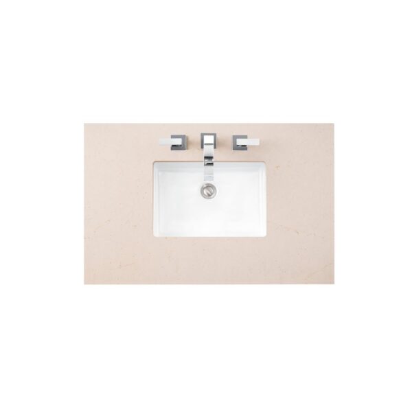 James Martin 650-V36-BW-3EMR Brittany 36 Inch Bright White Single Vanity with 3 CM Eternal Marfil Quartz Top