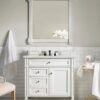 James Martin 650-V36-BW-3ENC Brittany 36 Inch Single Vanity Cabinet with Ethereal Noctis Quartz Top - Bright White