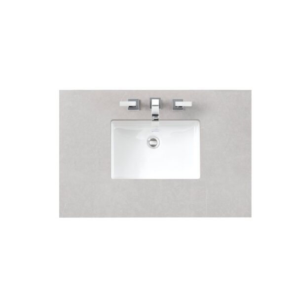 James Martin 650-V36-BW-3ESR Brittany 36 Inch Bright White Single Vanity with 3 CM Eternal Serena Quartz Top