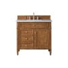 James Martin 650-V36-SBR-3AF Brittany 36 Inch Saddle Brown Single Vanity with 3 CM Arctic Fall Solid Surface Top