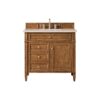 James Martin 650-V36-SBR-3EMR Brittany 36 Inch Saddle Brown Single Vanity with 3 CM Eternal Marfil Quartz Top