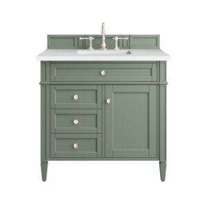 James Martin 650-V36-3WZ Brittany 36 Inch Single Vanity with 3cm White Zeus Quartz Top