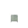 James Martin 650-V36-SGR-3EJP Brittany 36 Inch Sage Green Single Vanity with 3 CM Eternal Jasmine Pearl Quartz Top