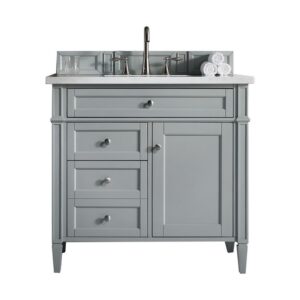 James Martin 650-V36-UGR-3AF Brittany 36 Inch Urban Gray Single Vanity with 3 cm Arctic Fall Solid Surface Top