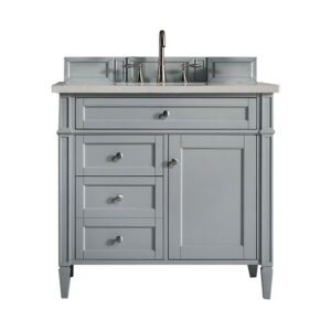 James Martin 650-V36-UGR-3ESR Brittany 36 Inch Urban Gray Single Vanity with 3 CM Eternal Serena Quartz Top