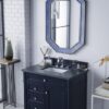 James Martin 650-V36-VBL-3CSP Brittany 36 Inch Victory Blue Single Vanity with 3 cm Charcoal Soapstone Quartz Top with Sink