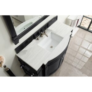 James Martin 650-V46R-BKO-AF Brittany 46 Inch Single Vanity in Black Onyx with 3 CM Arctic Fall Solid Surface Top