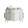 James Martin 650-V46R-BW-CAR Brittany 46 Inch Single Vanity in Bright White with 3 CM Carrara Marble Top