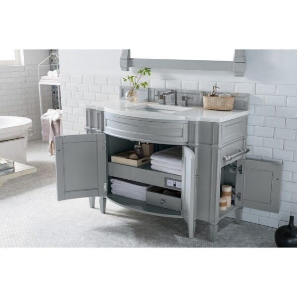 James Martin 650-V46R-UGR-AF Brittany 46 Inch Single Vanity in Urban Gray with 3 CM Arctic Fall Solid Surface Top