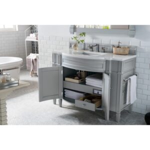 James Martin 650-V46R-UGR-AF Brittany 46 Inch Single Vanity in Urban Gray with 3 CM Arctic Fall Solid Surface Top