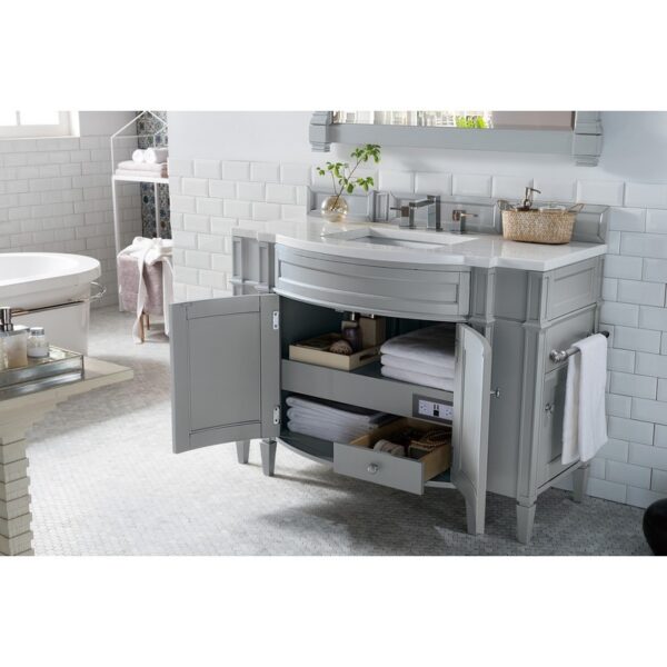 James Martin 650-V46R-UGR-AF Brittany 46 Inch Single Vanity in Urban Gray with 3 CM Arctic Fall Solid Surface Top