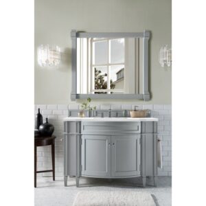 James Martin 650-V46R-WZ Brittany 46 1/2 Inch Single Vanity with 3 CM White Zeus Quartz Top