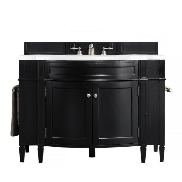 James Martin 650-V46R-WZ Brittany 46 1/2 Inch Single Vanity with 3 CM White Zeus Quartz Top