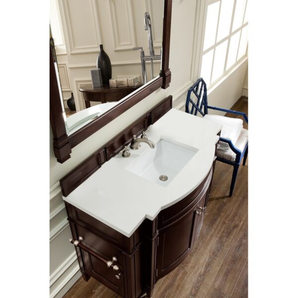 James Martin 650-V46R-WZ Brittany 46 1/2 Inch Single Vanity with 3 CM White Zeus Quartz Top