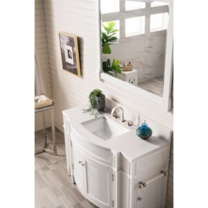 James Martin 650-V46R-WZ Brittany 46 1/2 Inch Single Vanity with 3 CM White Zeus Quartz Top