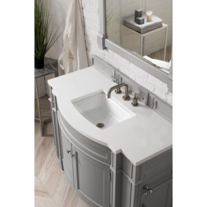 James Martin 650-V46R-WZ Brittany 46 1/2 Inch Single Vanity with 3 CM White Zeus Quartz Top