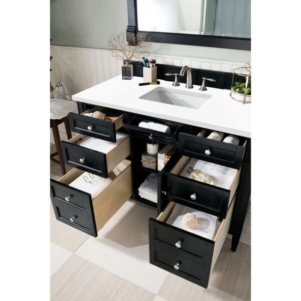 James Martin 650-V48-3WZ Brittany 48 Inch Single Vanity with 3cm White Zeus Quartz Top