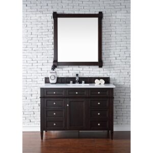 James Martin 650-V48-3WZ Brittany 48 Inch Single Vanity with 3cm White Zeus Quartz Top