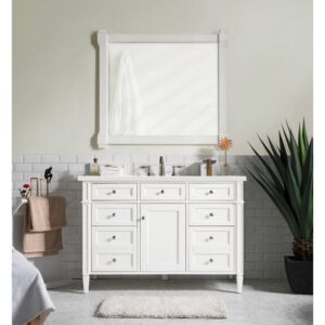 James Martin 650-V48-3WZ Brittany 48 Inch Single Vanity with 3cm White Zeus Quartz Top