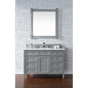 James Martin 650-V48-3WZ Brittany 48 Inch Single Vanity with 3cm White Zeus Quartz Top